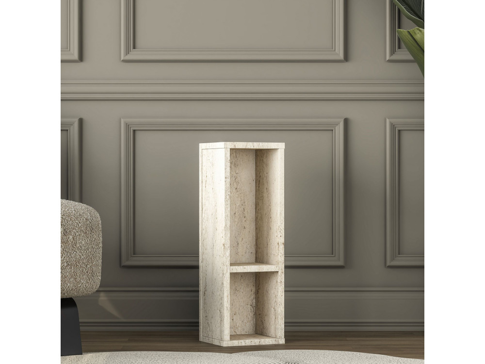 Mesa auxiliar de madeira «AD108» - 20 x 18 x 60 cm - Travertino