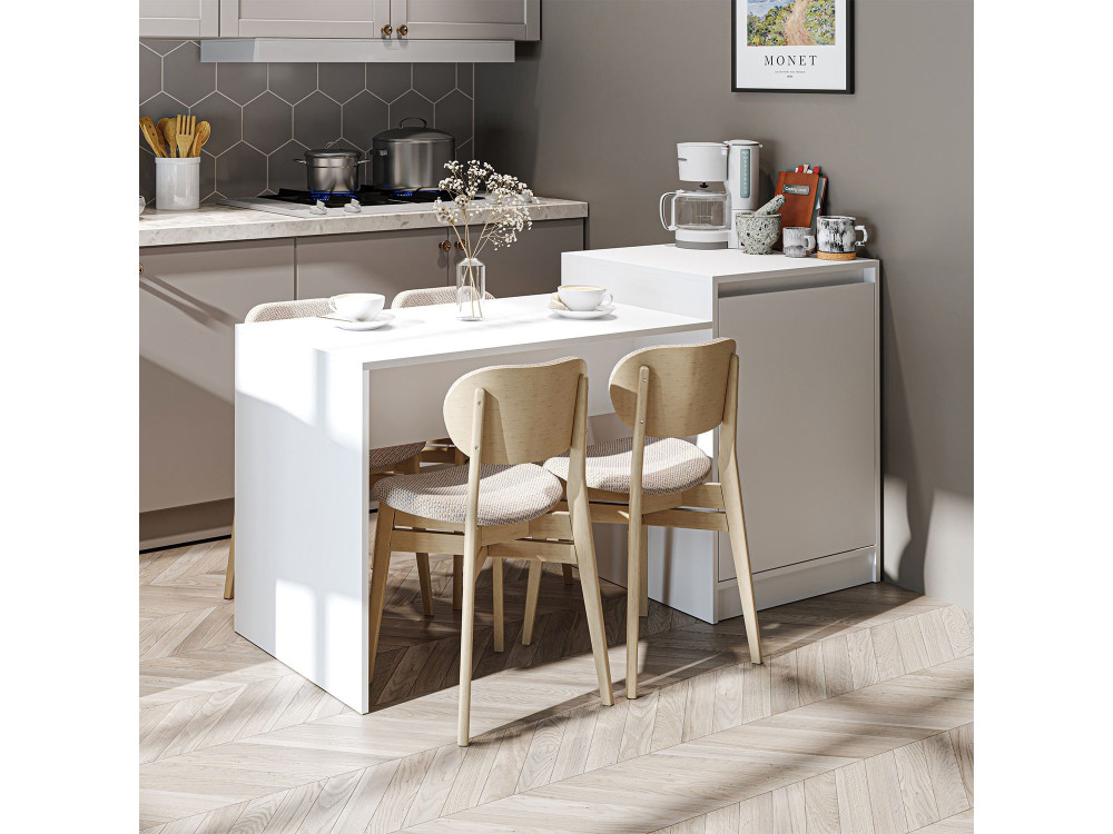 Mesa de cozinha em madeira «2784» - 160 x 60 x 85 cm - Branca
