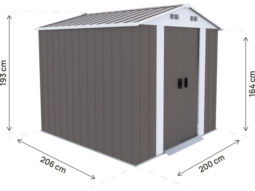 Cobertura de jardim em metal «Dallas» - 4,12 m² - Cinza-escuro