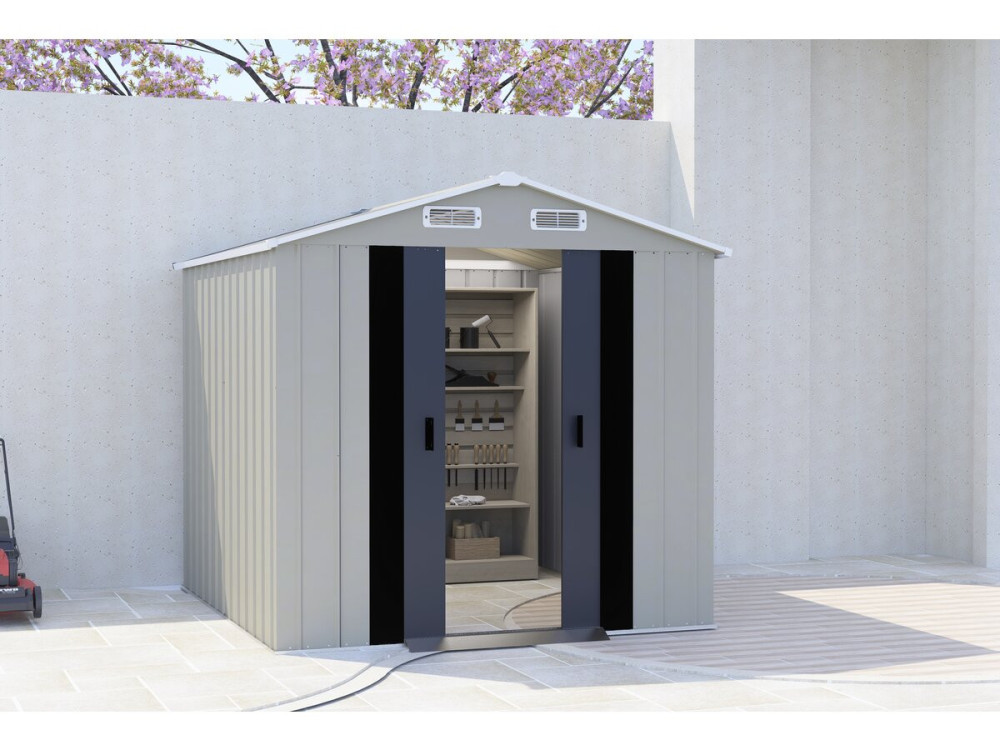 Cobertura de jardim em metal «Nebraska» - 4,12 m² - Cinzento