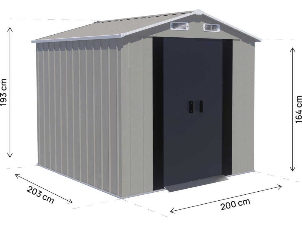 Cobertura de jardim em metal «Nebraska» - 4,12 m² - Cinzento