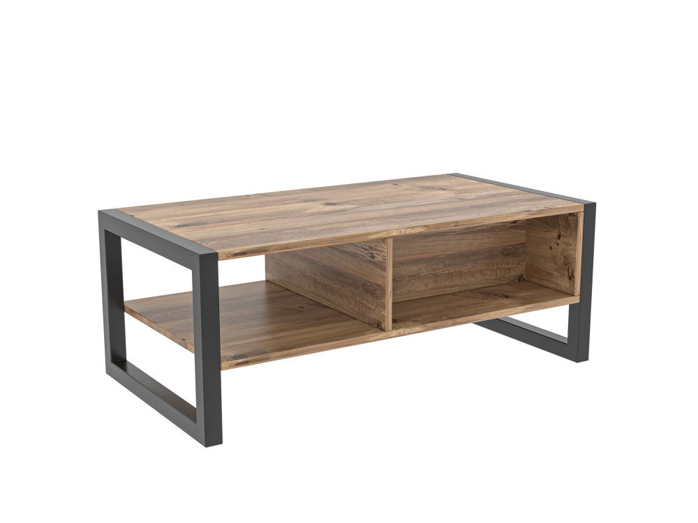 Mesa de centro em madeira «Haldizen» - 105 x 55 x 40 cm - Castanho