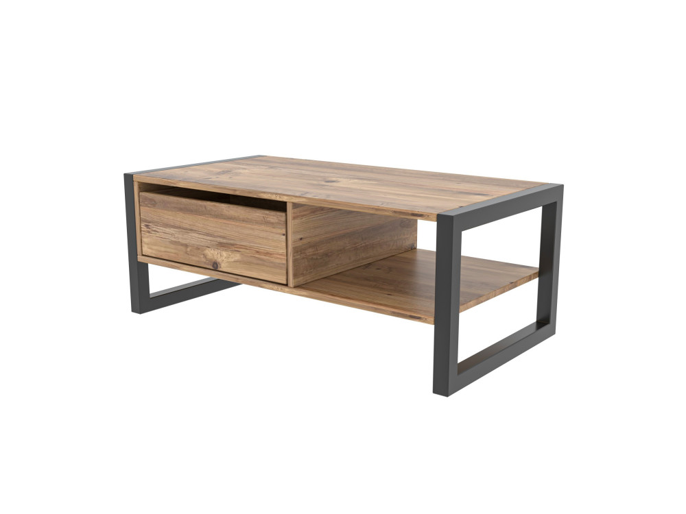 Mesa de centro em madeira «Haldizen» - 105 x 55 x 40 cm - Castanho