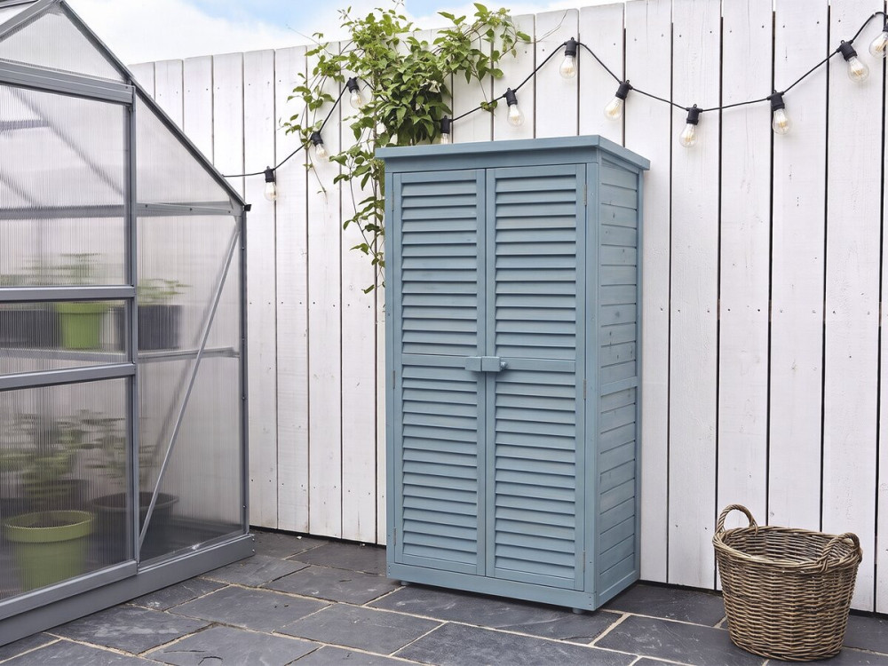 Armário para jardim "Space" - 87 x 46.5 x 160 cm - Azul céu