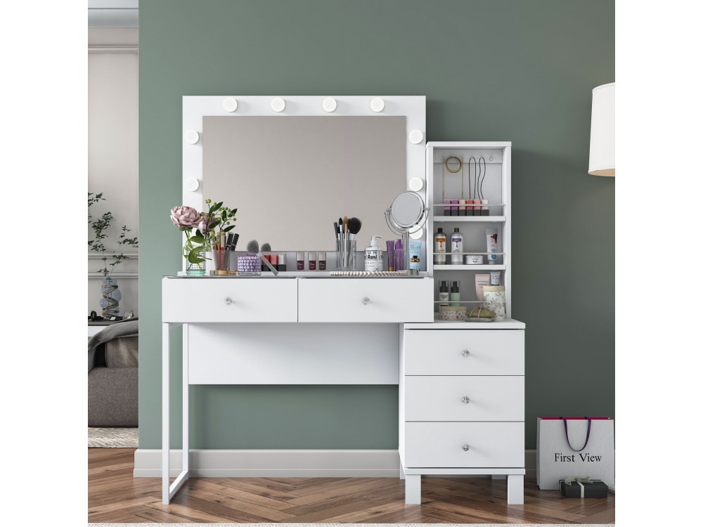 Penteadeira de madeira «BJ151» - 120 x 141,8 x 40 cm - Branco