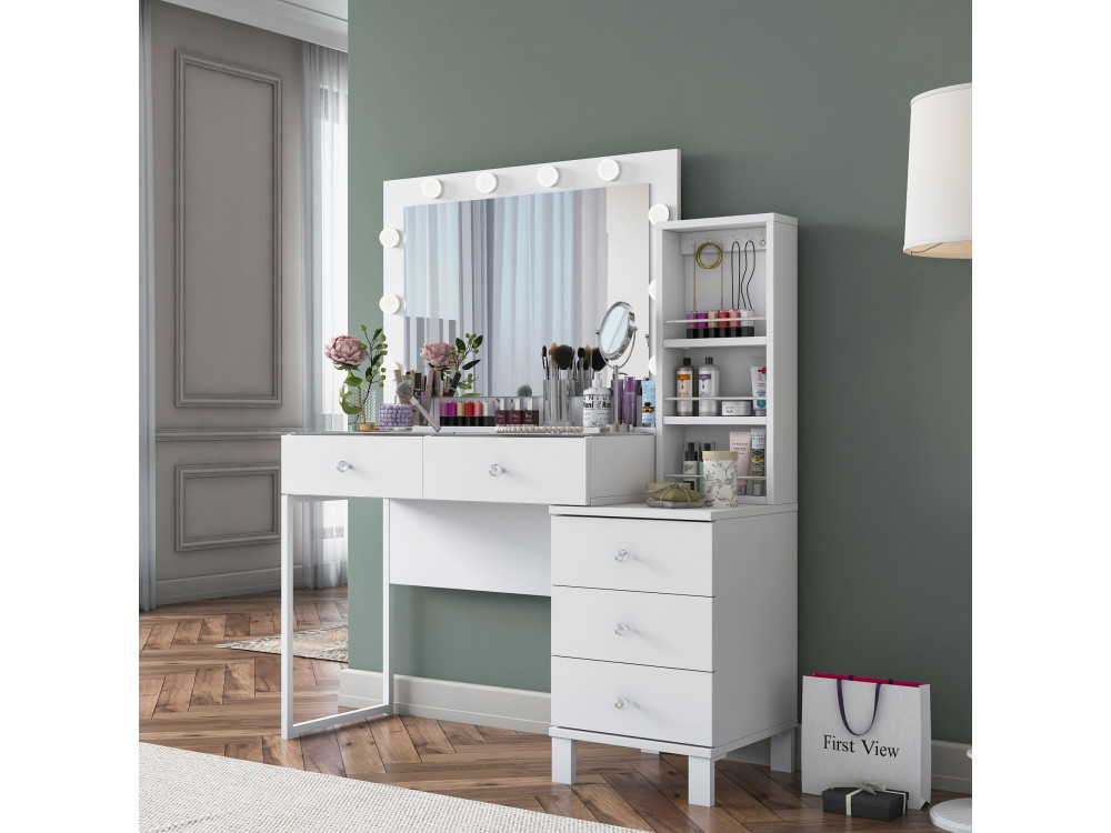 Penteadeira de madeira «BJ151» - 120 x 141,8 x 40 cm - Branco