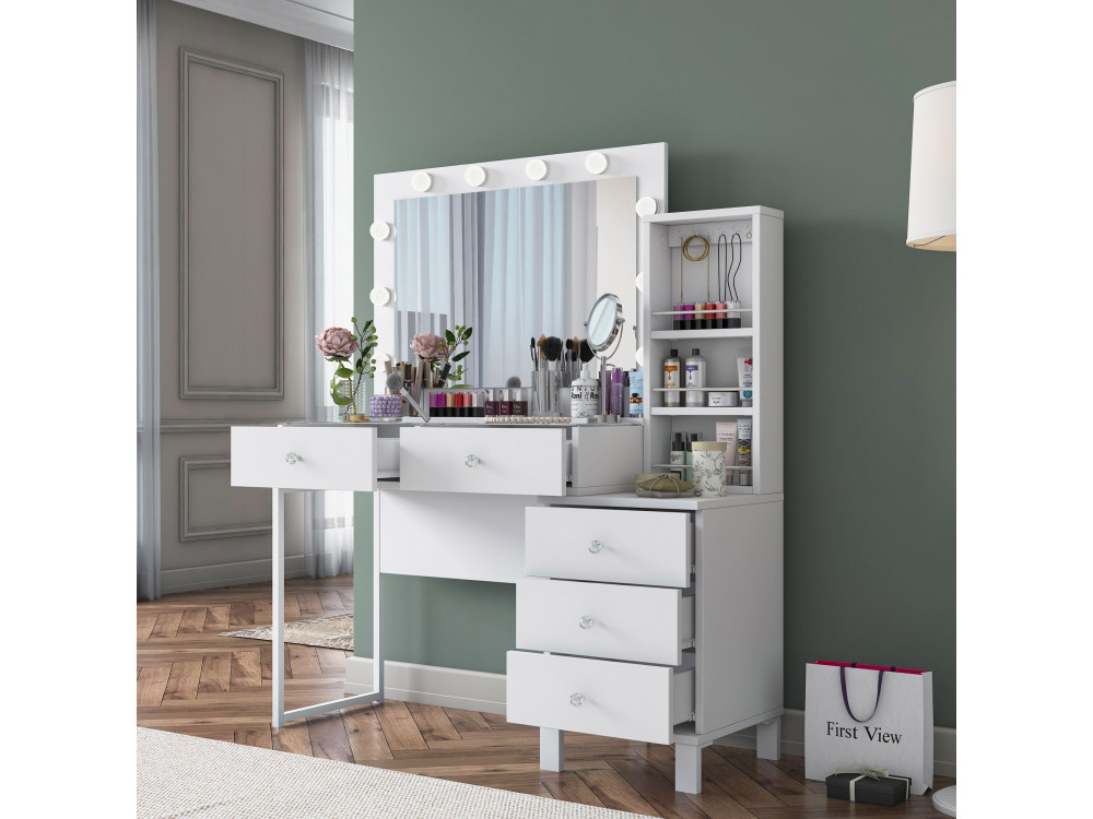 Penteadeira de madeira «BJ151» - 120 x 141,8 x 40 cm - Branco
