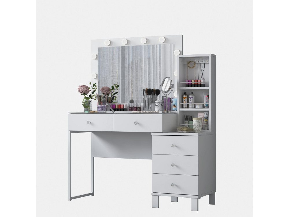 Penteadeira de madeira «BJ151» - 120 x 141,8 x 40 cm - Branco