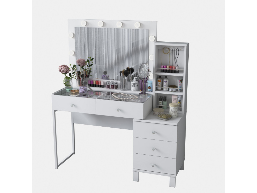 Penteadeira de madeira «BJ151» - 120 x 141,8 x 40 cm - Branco