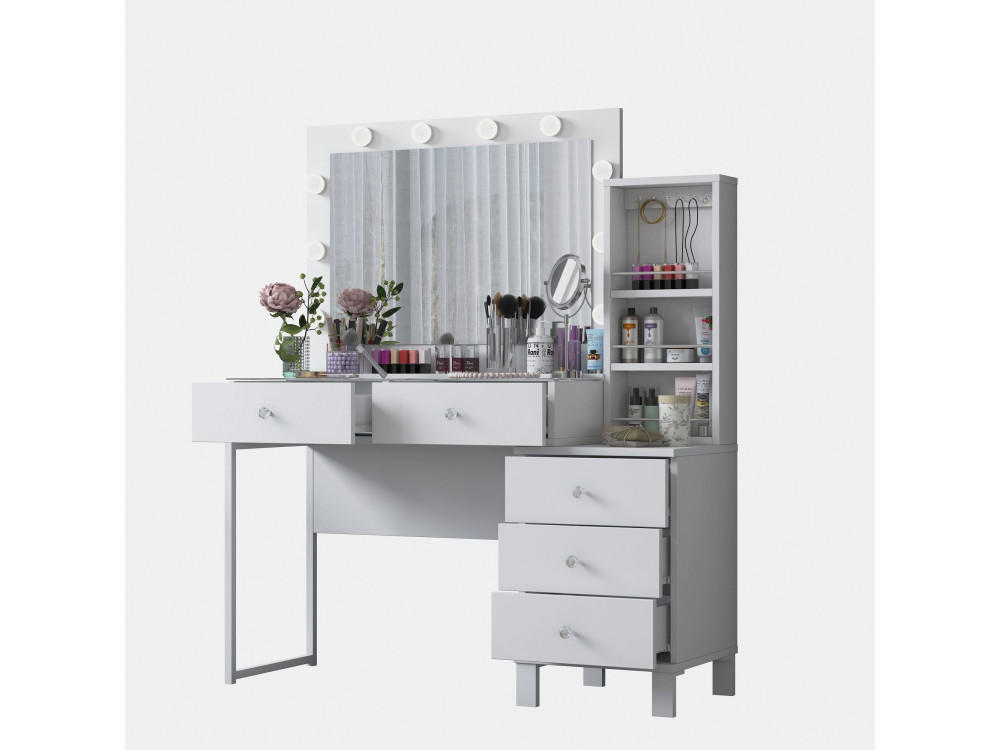 Penteadeira de madeira «BJ151» - 120 x 141,8 x 40 cm - Branco