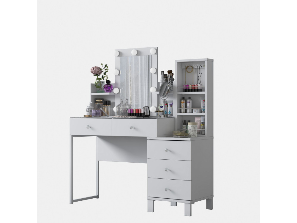 Penteadeira em madeira «BJ153» - 120 x 136,8 x 40 cm - Branco