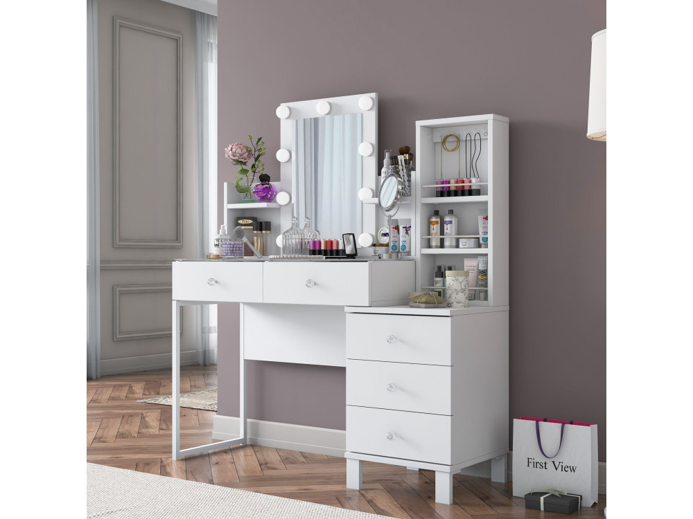 Penteadeira em madeira «BJ153» - 120 x 136,8 x 40 cm - Branco
