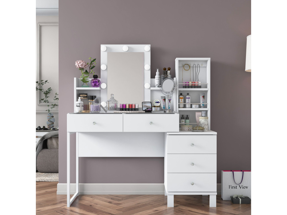Penteadeira em madeira «BJ153» - 120 x 136,8 x 40 cm - Branco