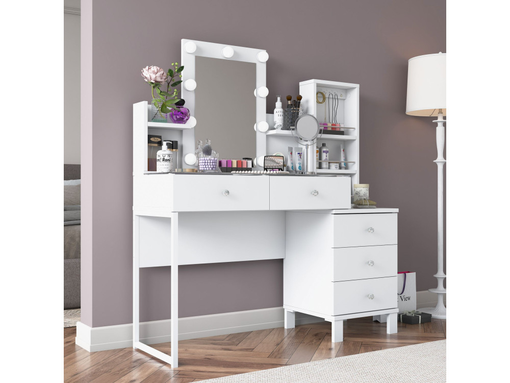 Penteadeira em madeira «BJ153» - 120 x 136,8 x 40 cm - Branco