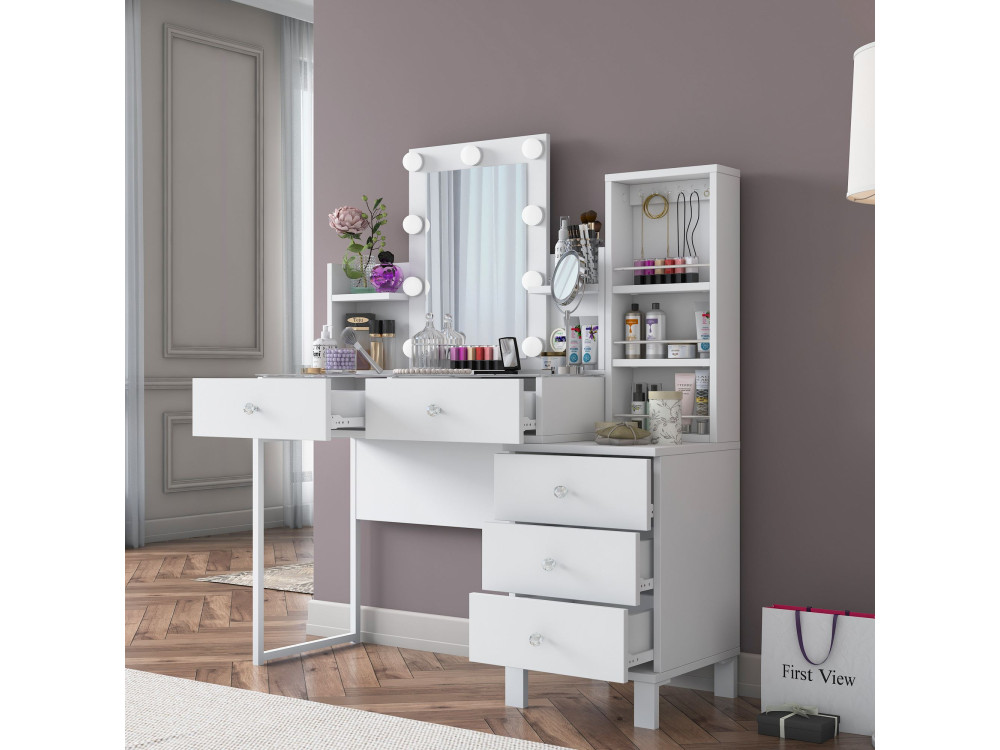 Penteadeira em madeira «BJ153» - 120 x 136,8 x 40 cm - Branco