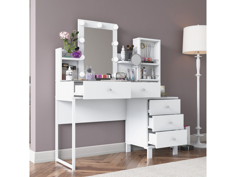 Penteadeira em madeira «BJ153» - 120 x 136,8 x 40 cm - Branco