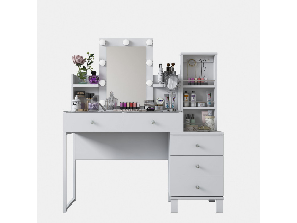 Penteadeira em madeira «BJ153» - 120 x 136,8 x 40 cm - Branco