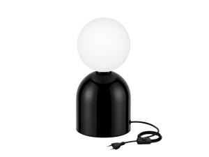 Candeeiro de mesa em metal «Pupa» - 14 x 14 x 25 cm - Preto