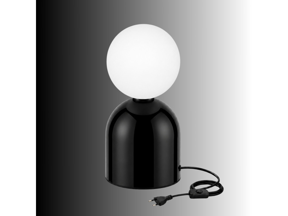 Candeeiro de mesa em metal «Pupa» - 14 x 14 x 25 cm - Preto
