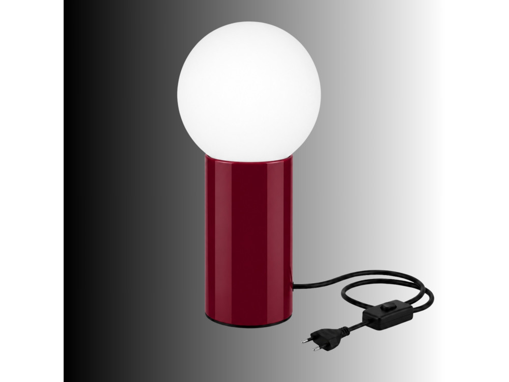 Candeeiro de mesa em metal «Polo» - 15 x 15 x 35 cm - Vermelho