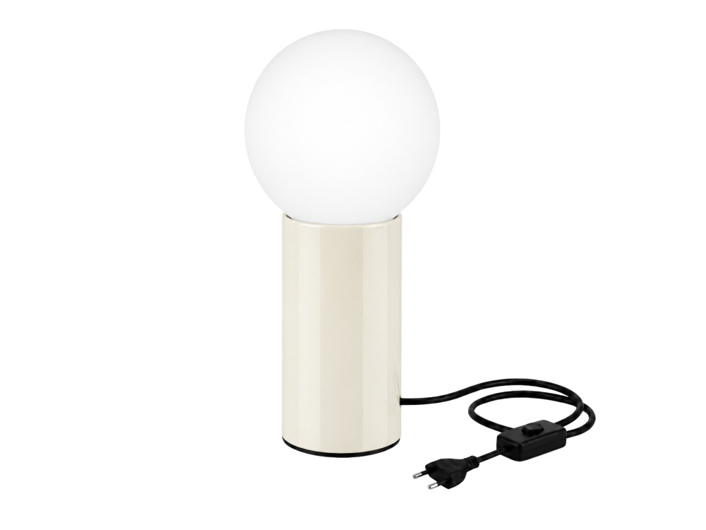 Candeeiro de mesa em metal «Polo» - 15 x 15 x 35 cm - Bege