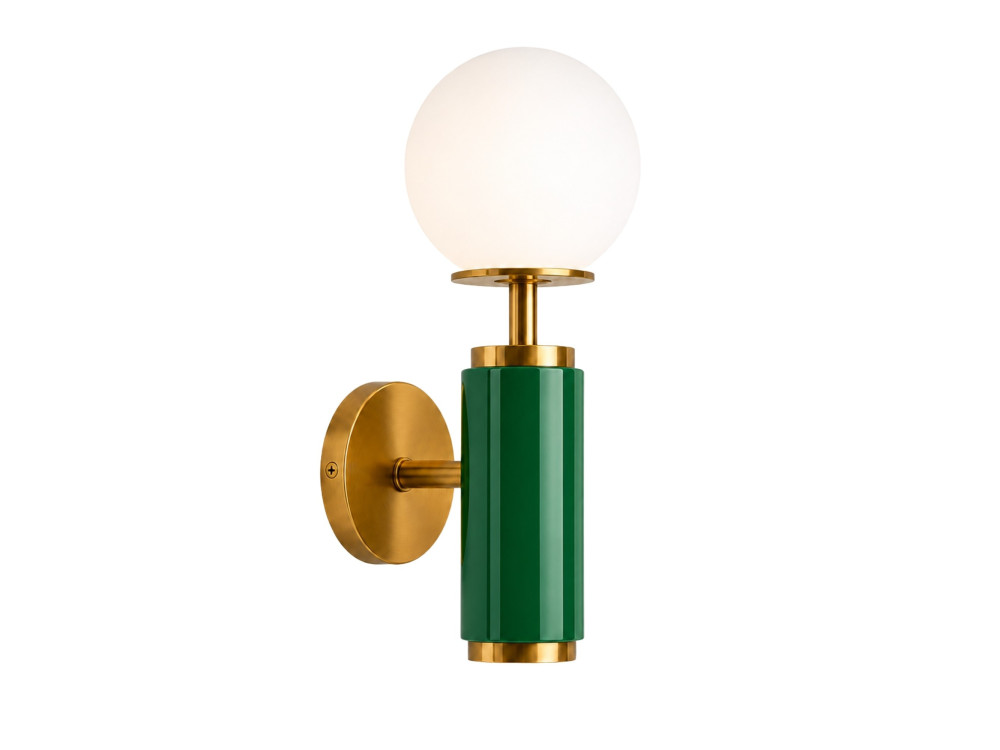 Candeeiro de parede em metal «Moira» - 15 x 17 x 37 cm - Verde