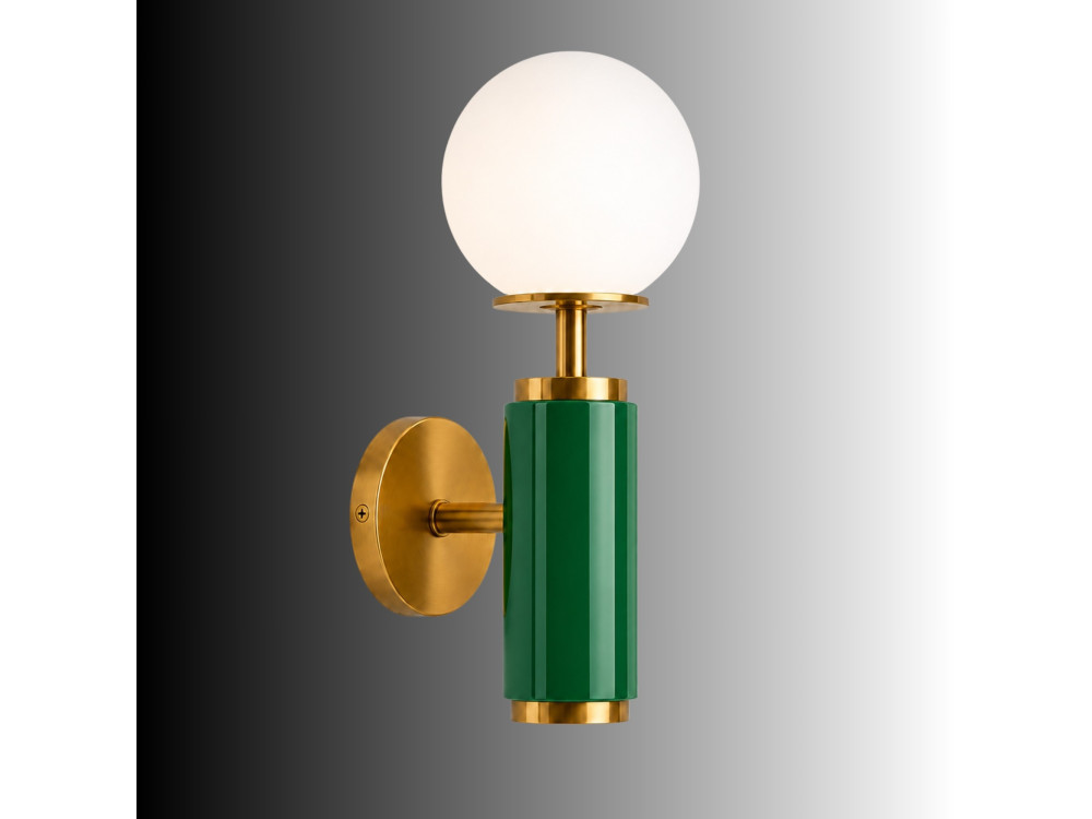 Candeeiro de parede em metal «Moira» - 15 x 17 x 37 cm - Verde