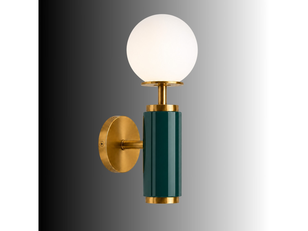 Candeeiro de parede em metal «Moira» - 15 x 17 x 37 cm - Verde
