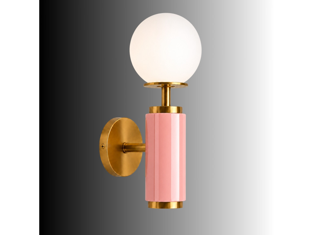 Candeeiro de parede em metal «Moira» - 15 x 17 x 37 cm - Rosa