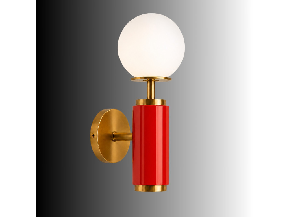 Candeeiro de parede em metal «Moira» - 15 x 17 x 37 cm - Vermelho
