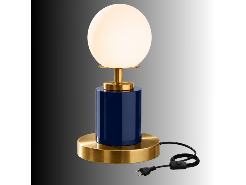 Candeeiro de mesa em metal «Moira» - 17 x 17 x 34 cm - Azul