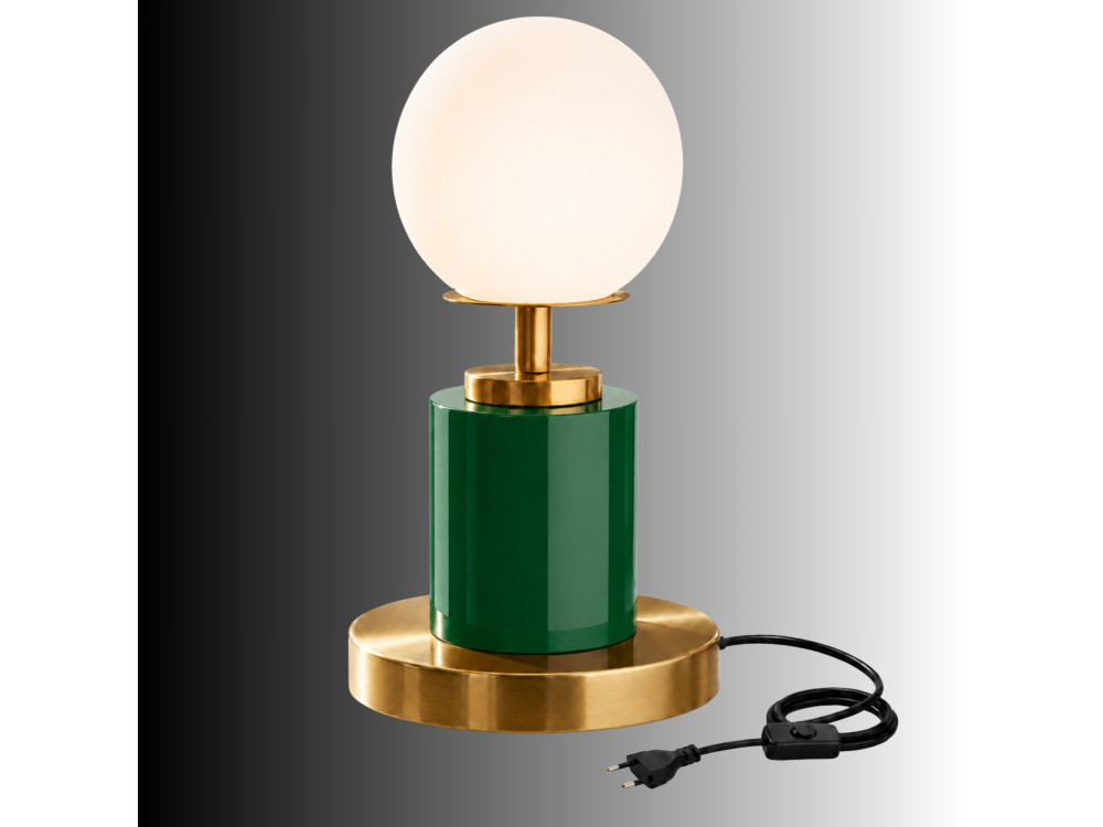 Candeeiro de mesa em metal «Moira» - 17 x 17 x 34 cm - Verde