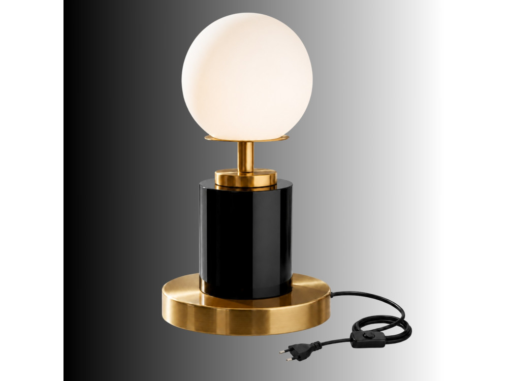 Candeeiro de mesa em metal «Moira» - 17 x 17 x 34 cm - Preto