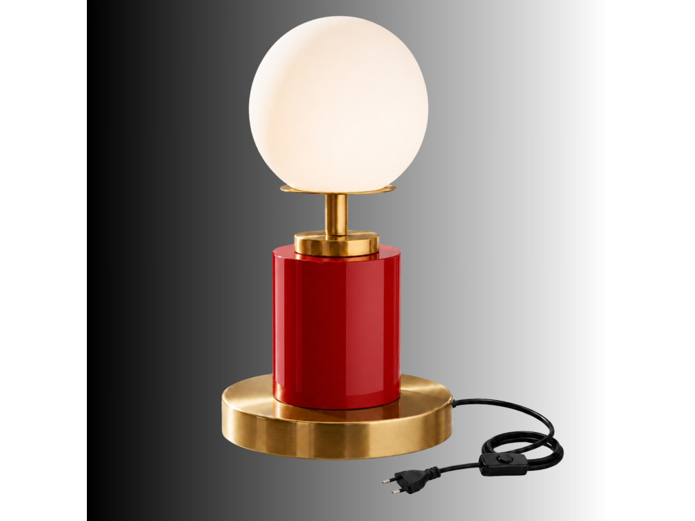 Candeeiro de mesa em metal «Moira» - 17 x 17 x 34 cm - Vermelho