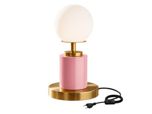 Candeeiro de mesa em metal «Moira» - 17 x 17 x 34 cm - Rosa
