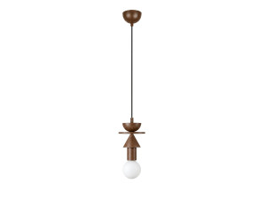Candeeiro suspenso em madeira «Rotas» - 13 x 13 x 118 cm - Castanho