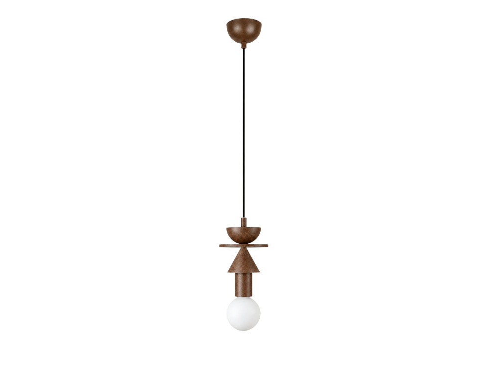 Candeeiro suspenso em madeira «Rotas» - 13 x 13 x 118 cm - Castanho