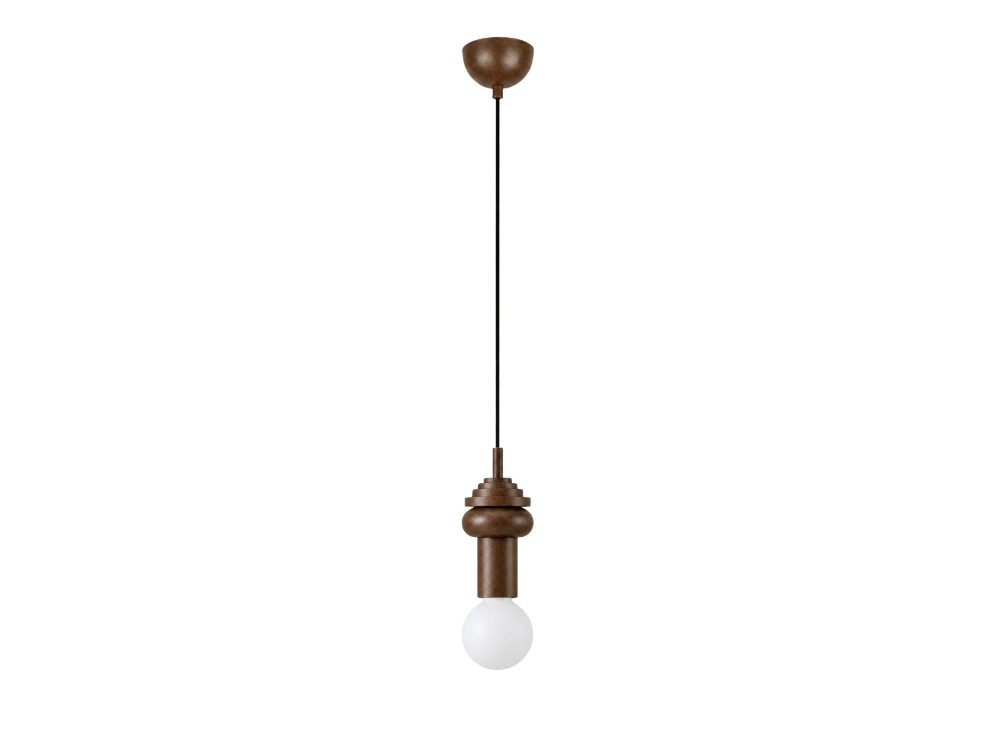 Candeeiro suspenso em madeira «Rotas» - 10 x 10 x 113 cm - Castanho