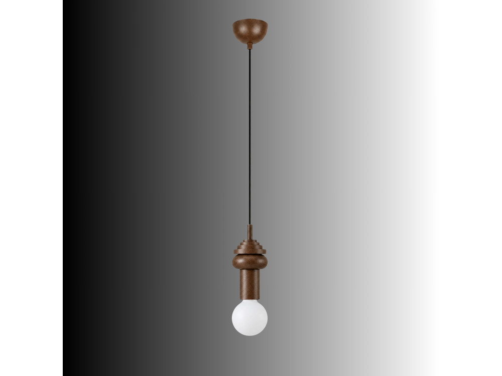 Candeeiro suspenso em madeira «Rotas» - 10 x 10 x 113 cm - Castanho