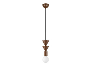 Candeeiro suspenso em madeira «Rotas» - 10 x 10 x 115 cm - Castanho