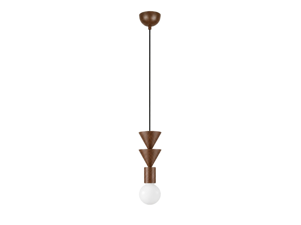 Candeeiro suspenso em madeira «Rotas» - 10 x 10 x 115 cm - Castanho