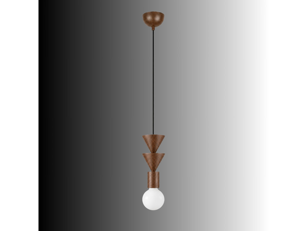Candeeiro suspenso em madeira «Rotas» - 10 x 10 x 115 cm - Castanho
