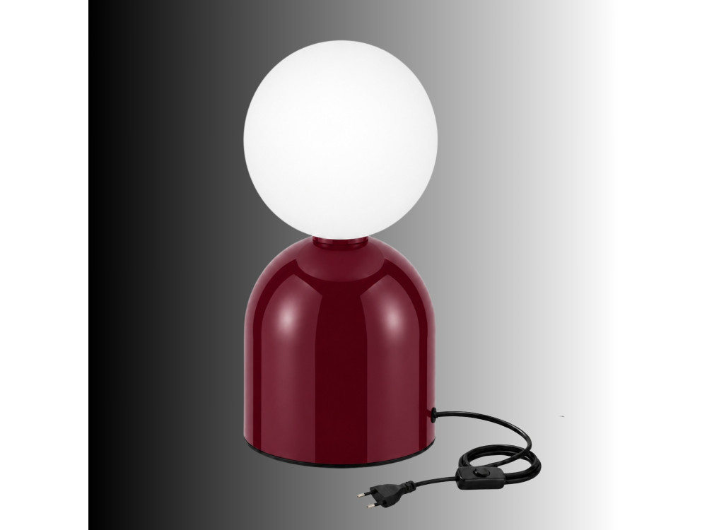 Candeeiro de mesa em metal «Pupa» - 14 x 14 x 25 cm - Vermelho