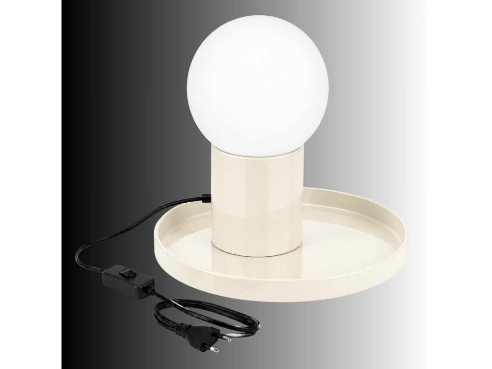 Candeeiro de mesa em metal «Tray» - 20 x 20 x 17 cm - Bege