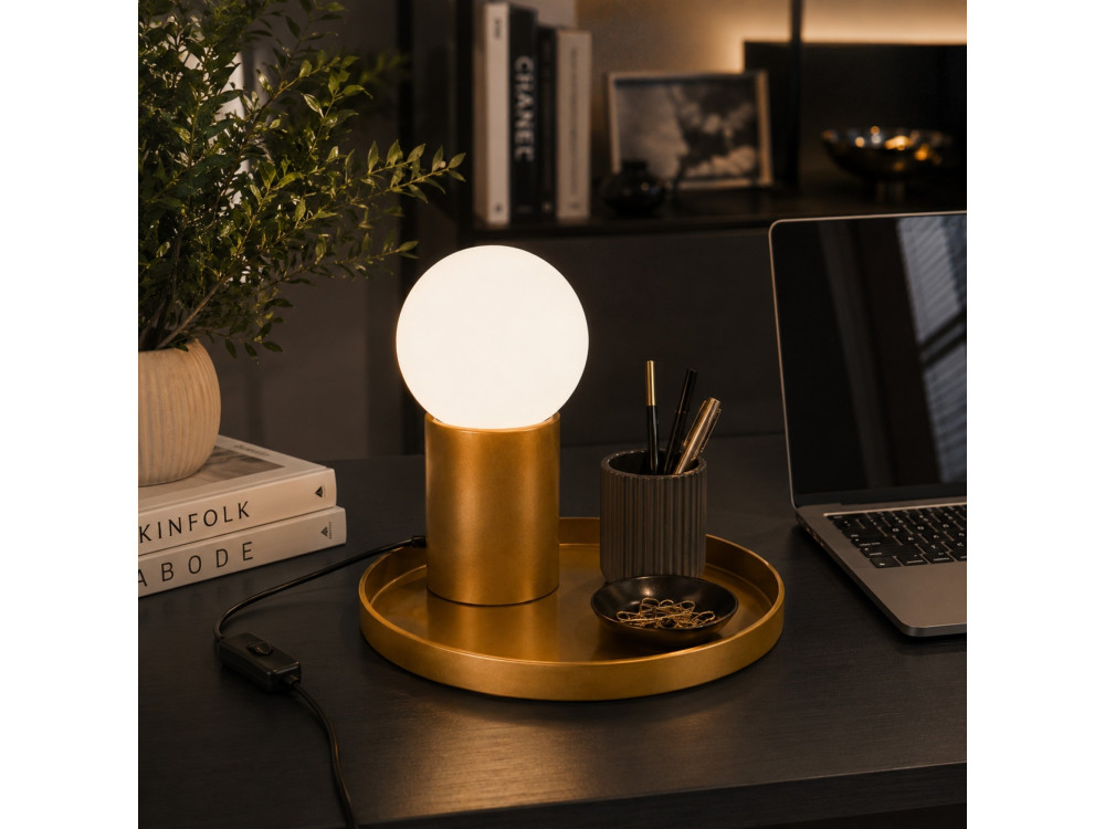 Candeeiro de mesa em metal «Tray» - 20 x 20 x 17 cm - Amarelo