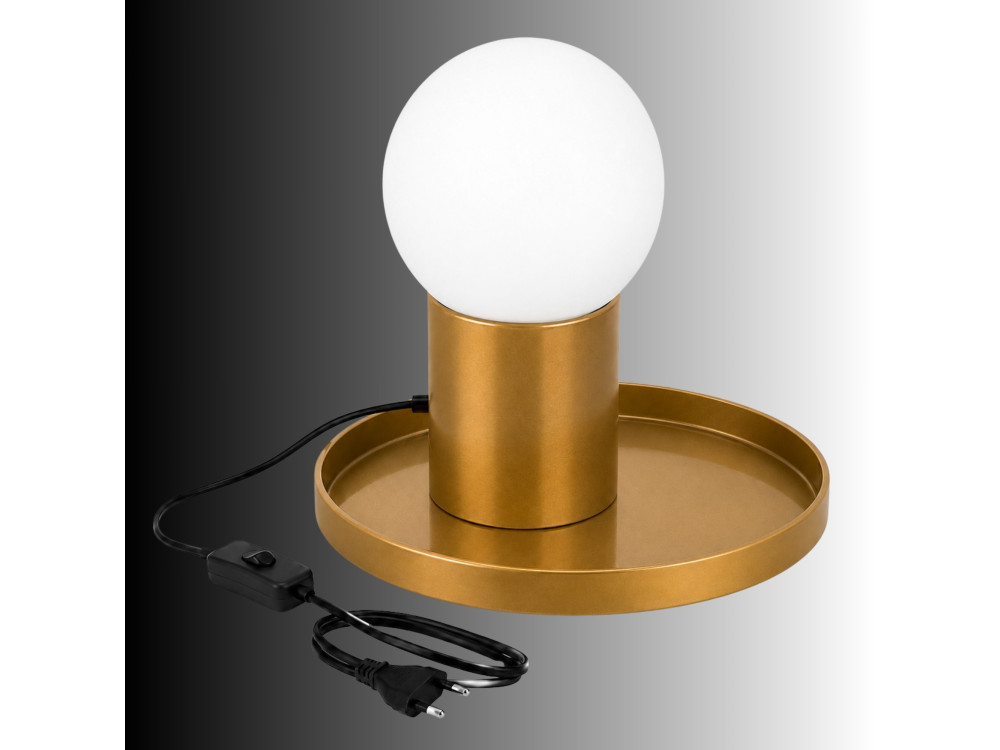 Candeeiro de mesa em metal «Tray» - 20 x 20 x 17 cm - Amarelo