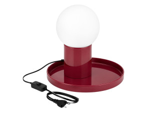 Candeeiro de mesa em metal «Tray» - 20 x 20 x 17 cm - Vermelho
