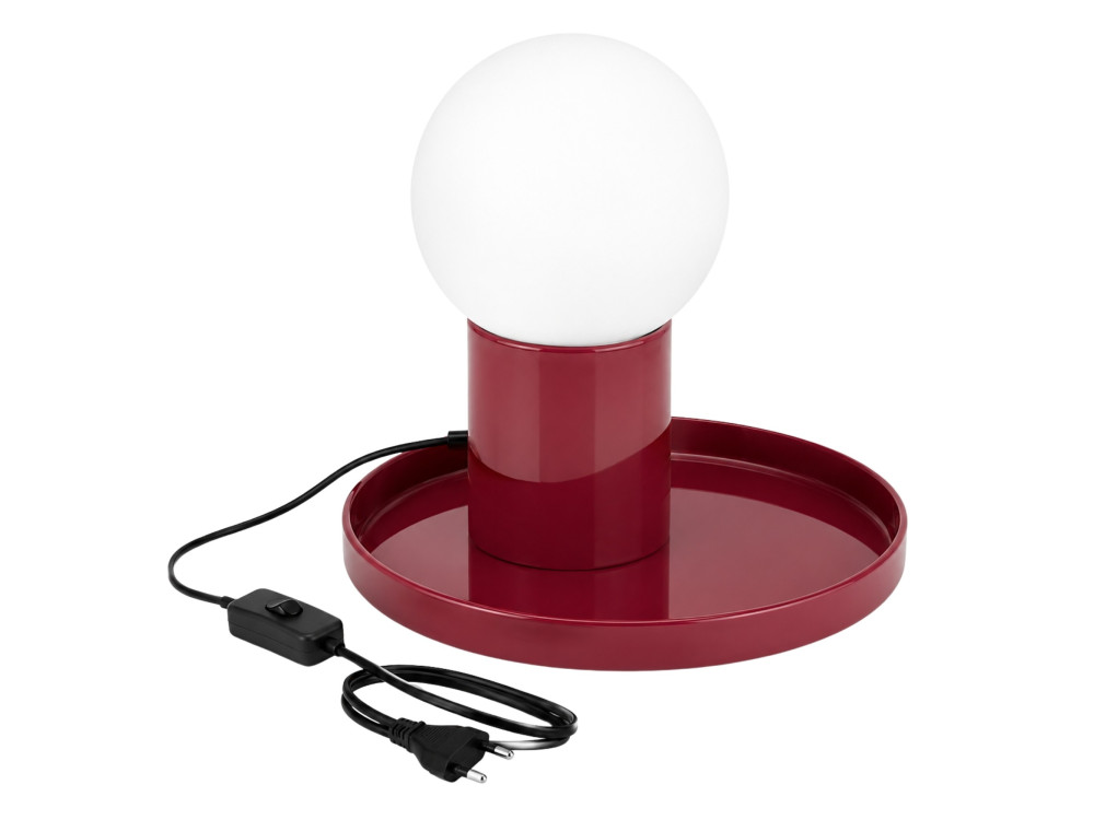 Candeeiro de mesa em metal «Tray» - 20 x 20 x 17 cm - Vermelho