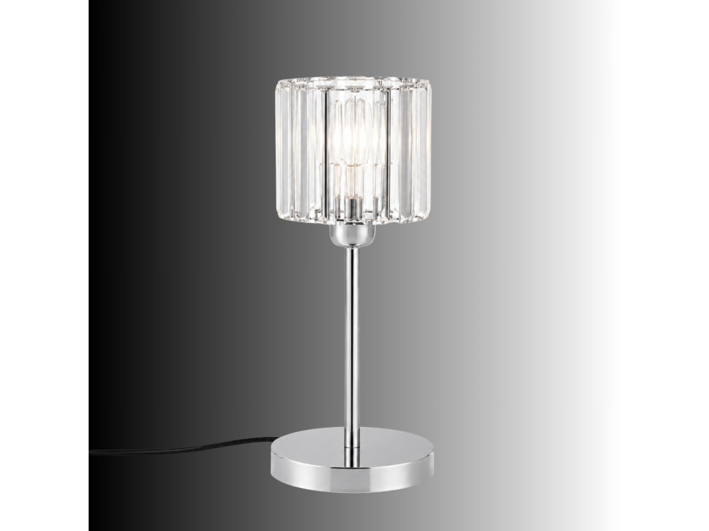 Candeeiro de mesa em metal «Yakops» - 17 x 17 x 50 cm - Cinzento