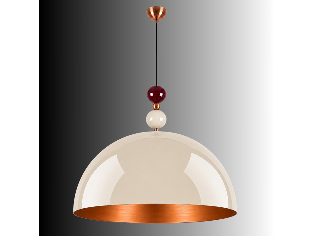 Candeeiro suspenso em metal «Bubble» - 60 x 60 cm - Bege